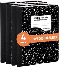 Wide Ruled Marble Composition Notebook 4 Pack