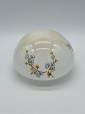 Vtg Milk Glass Ceiling Light Shade With Dogwood Flower Pattern Dome For Fixture