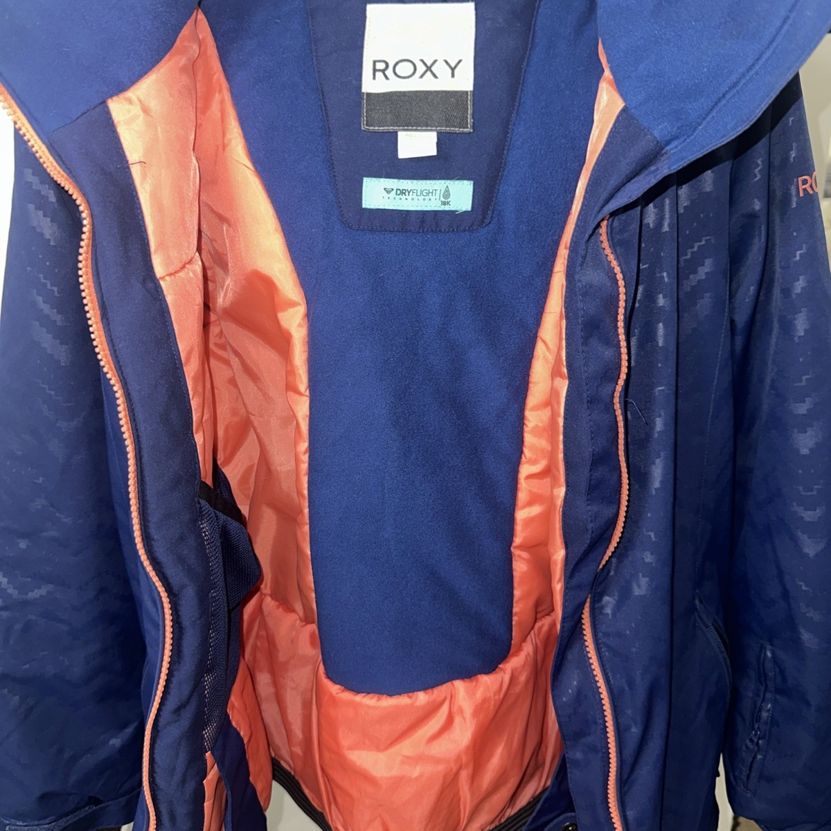 ROXY Girls' AMERICAN PIE Blue Embossed Snow Jacket size 14/XL | eBay