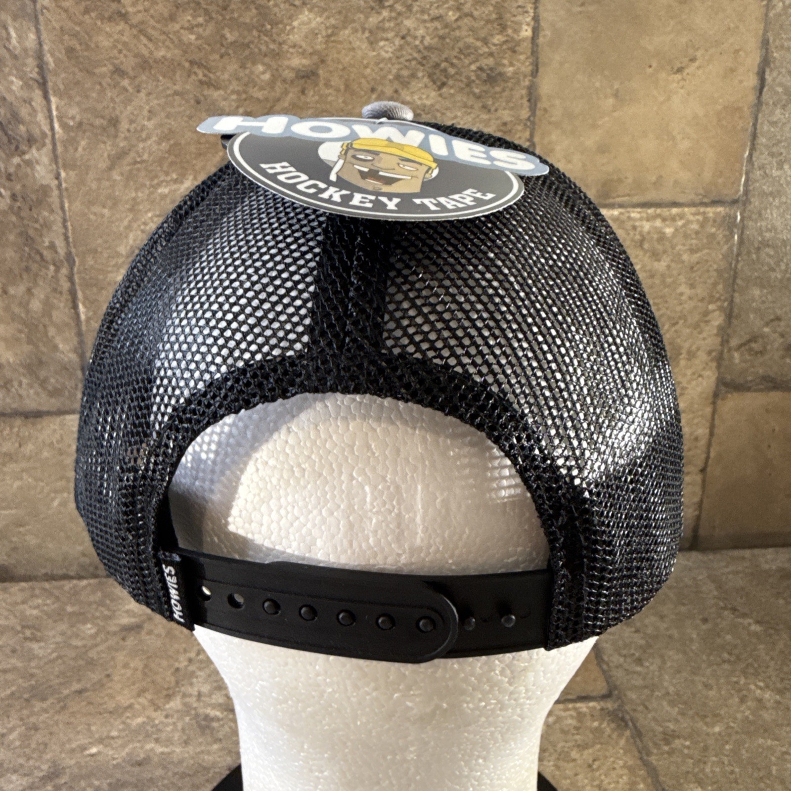 Howies Hockey SnapBack Trucker Hat Cap Gray Black Mesh Embroidered Goalie NWT