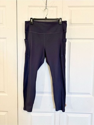 GAIAM Navy Vibe Rib Side-Pocket High-Rise Leggings