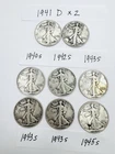 8 Walking Liberty Half Dollar 90% Silver Coin Lot 1940 1942 1943 1945 S & 1941 D