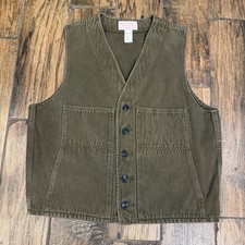 CC Filson Moleskin Cruiser Vest Style 820 Olive Brushed Cotton Men's size 46