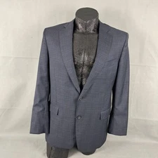 Brooks Brothers Saxxon Sportcoat 40R Men Regent Fit Blue Plaid Wool 2-Button USA