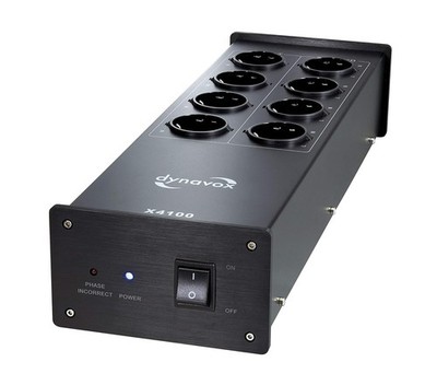 Dynavox HiFi-Netzfilter X4100B, Mehrfach-Steckdose mit 8 Steckplätzen, mit