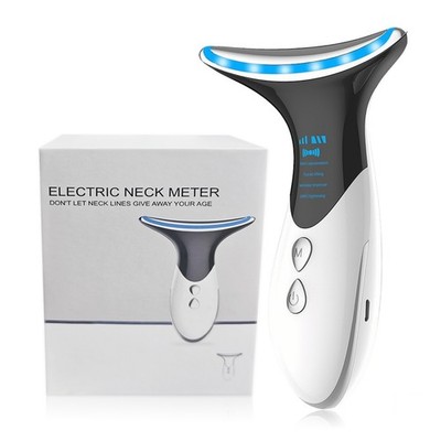 LED Photon Therapy Neck Beauty Device Skin Lifting Tightening Vibration Massager