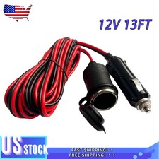 Car Cigarette Lighter Socket Extension Cord Cable 13 ft Heavey Duty Adapter 12V