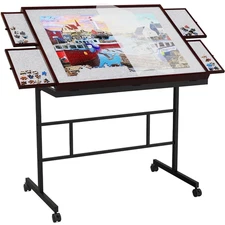 Jigsaw Puzzle Table 1500 Pieces with Drawer and Legs, Five Tilt Angle Adjustable