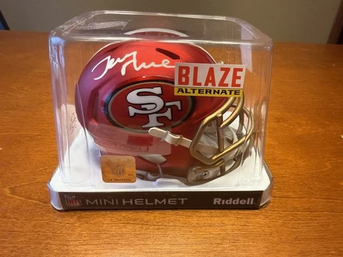 Jerry Rice Autographed San  Francisco 49ers Mini Helmet Red Beckett COA