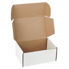 9"x6"x4" Shipping Boxes Set of 5, White Corrugated Cardboard Box Literature M...