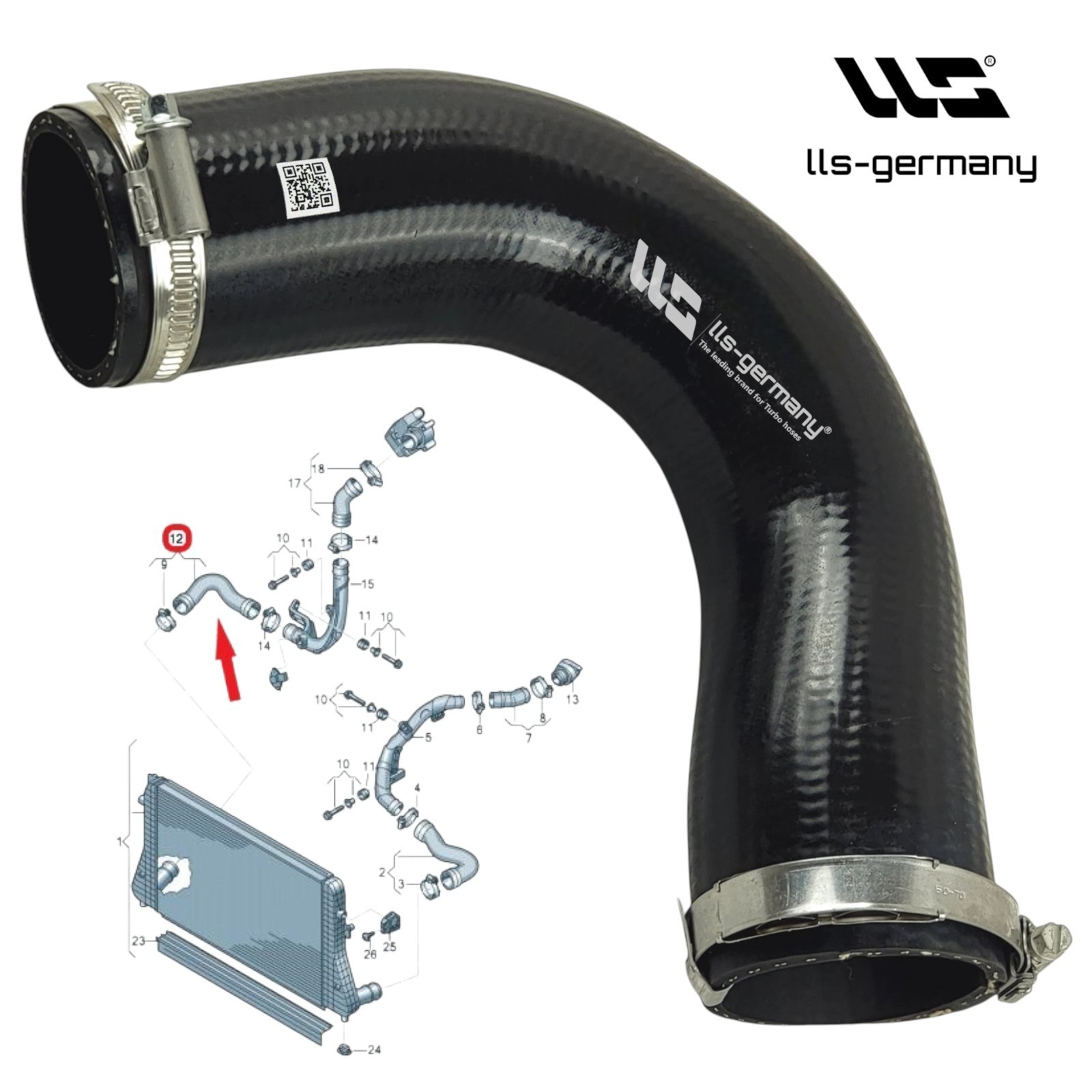 Turbo Hose for VW Beetle Caddy III Cc EOS Passat Touran 1.6T Di 2.0 Tdi