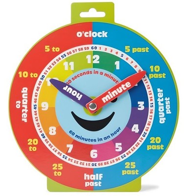 Morgan's Direct Early Learning Education Clock Moveable Hands Smiley Face Mag...