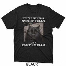 You're Either a Smart Fella or a Fart Smella Funny Cat Meme T-Shirt