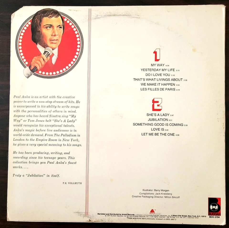 Paul Anka - The Best Of - Pop Soft-rock R&R Jazz Doo-wop VG+ Vinyl LP - Image 3 of 4