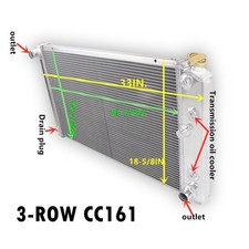 CC161 1965-1974 Cadillac DeVille All Aluminum KR Radiator 3 Row 28x17" Core