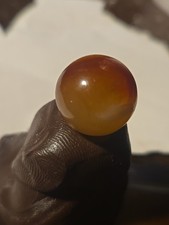 Vintage Akro Agate Red Oxblood And White Popeye Marble. Measures .63 , Excel-