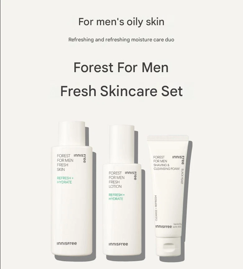 Innisfree Forest para Hombres Fresco Cuidado de la Piel + Loción + Espuma de Afeitar y Limpiar Foto 3 de 4