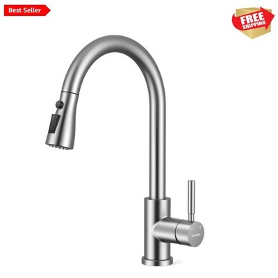 Kitchen Faucets with Pull Down Sprayer, Leak-Proof Stainless Steel Lead-Free ...