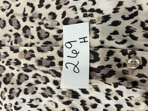 Chico's Leopard Print Long Sleeve Button Up Shirt Beige Black Sz L Animal Print - Picture 9 of 10