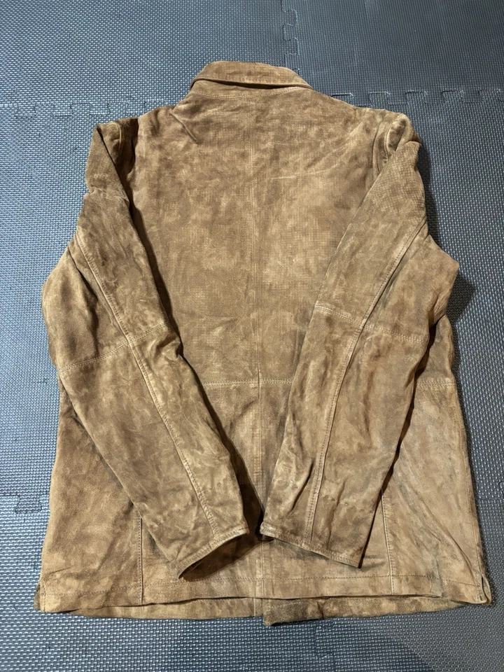Tasso Elba Genuine Brown Suede Relaxed Jacket Coat M - Image 4 of 4