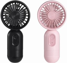 Mini Portable Fan 2 Pack, Cute Handheld Fan Battery Operated Lightweight Small