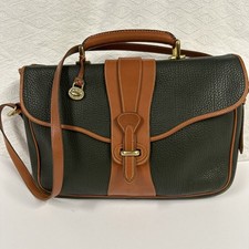 Dooney & Bourke Vtg 90’s  Shoulder Satchel Briefcase All Weather Leather Green