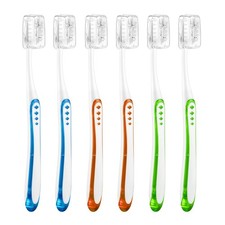 6PK Extra Soft Toothbrushes Adults 10000 Micro Nano Bristles Covers Compact Head