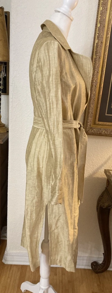 Gabardina CHICO’S dorada ligera mezcla de lino arrugado talla 0 (4/6) Foto 2 de 4