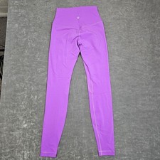 Lululemon Pants Womens 4 Purple High Rise Ankle Leggings Yoga Athletic Workout