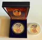 (2)2000 American Silver Eagle Colorized American Historic Society With Box & COA