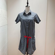 UNIQLO Undercover S Cat Print Shirt Dress Navy