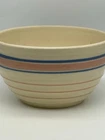 Vintage McCoy  Pottery Stoneware Mixing Bowl, Pink Blue Stripes, Made in USA