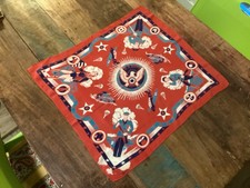 Rare Vintage 1930s - 1940s Rayon Scarf.  U.S. ARMY   Great Graphics 18  x 20  