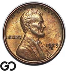 1929-S Lincoln Cent Wheat Penny, Red Brown, Gem BU++ RB