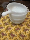 Vintage Set of 4 White Milk Glass Soup Chili Bowls With Lug Handles Un-marked