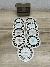 Vtg 1960s Sawyer View-Master 3D Color Slide Stereoscopic With 9 Reels Lot