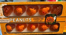 Vintage Halloween PEANUTS Character Light Set "Great Pumpkin, Charlie Brown"