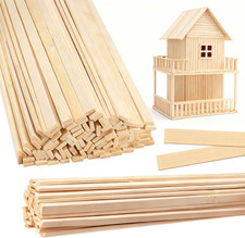 60Pcs 15.7X0.35 Inch Strong Natural Bamboo Sticks, Wooden Craft Sticks, Extra Lo