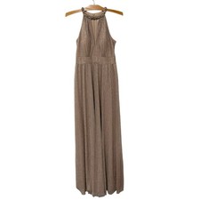 Eliza J | Maxi Dress Gown Sleeveless Gold Metallic Formal Wedding- Size 2
