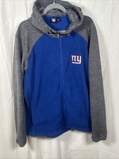NY Giants Full Zip Fleece Jacket Blue  Grey NFL Size Large