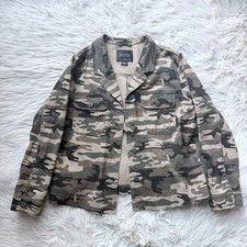 Sanctuary Camouflage Camo Military Utility Field Button Up Blazer Jacket L