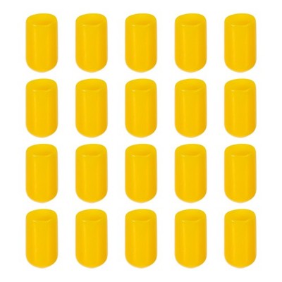 Screw Thread Protector Cover Rubber End Caps 5/16''(8mm) ID/Yellow/200pcs