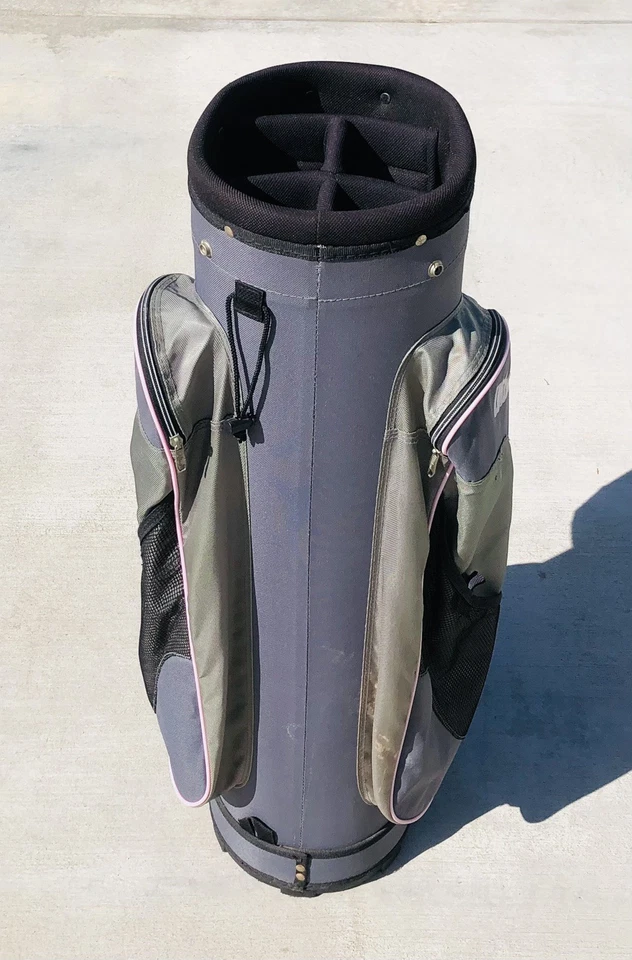 "Carrito de golf Wilson 5 vías bolsa Hope cáncer de mama dos tonos gris 5 bolsillos 34""" Foto 3 de 4