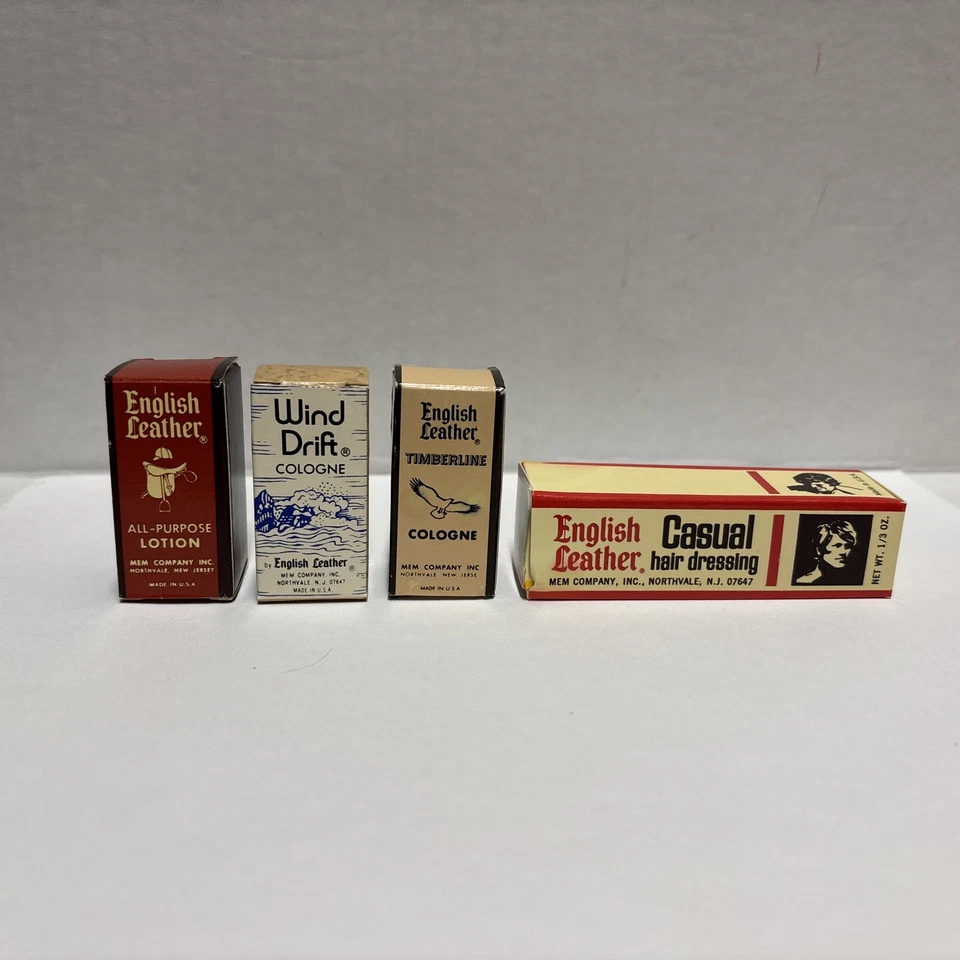 Vintage English Leather Mini size collection of 5 Cologne Lotion Hair Dressing - Image 2 of 4