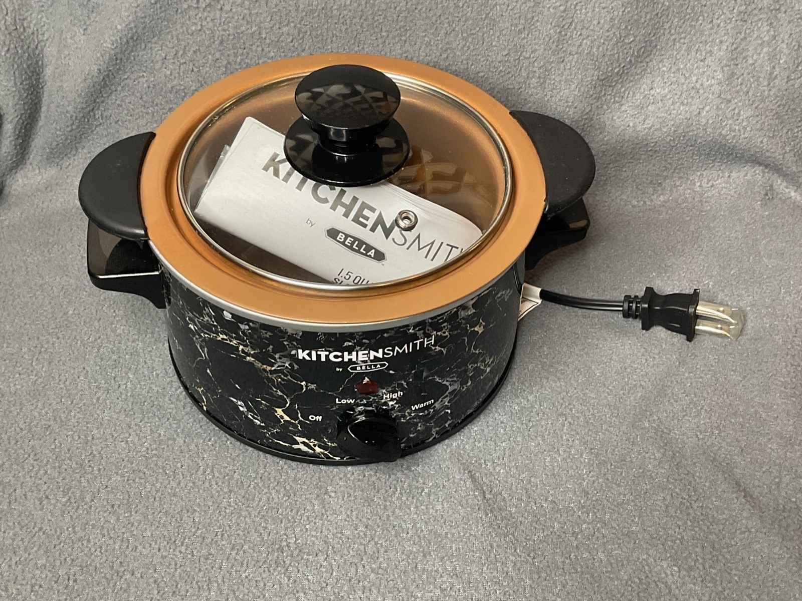 Brand New Black w/ Marble Pattern KITCHENSMITH 1.5 Quart Slo