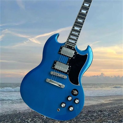 HH Pickups Electric Guitar: SG-Style, Chrome Hardware, Factory Custom Build