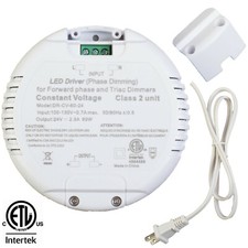 24v 60w Triac Dimmable Driver Round Shape Power Supply ETL Listed