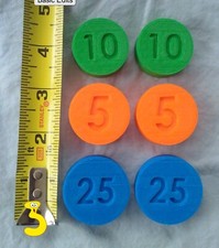 LOT 6 Replacement Coins compatible Fisher Price Cash Register 2073 2015 remake