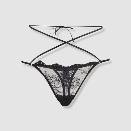 Kiki De Montparnasse Women's Black Jolie Strappy Lace Thong Panty Size S - Bild 3 von 4