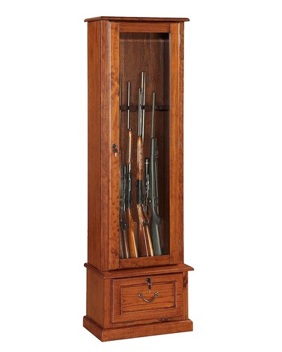 fresh serivice GUN M68 Wooden Box 一 Cherry Wooden 8 Gun Locking Cabinet Storage Scoped Rifle Shotgun